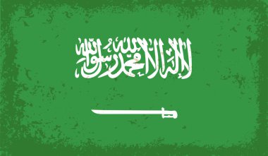 Suudi Arabistan bayrağı sallanan grunge desenli. Vektör arkaplanı.