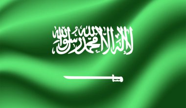 Suudi Arabistan bayrağı sallanan grunge desenli. Vektör arkaplanı.