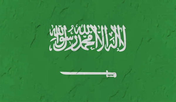 Bandeira Arábia Saudita Com Textura Grunge Acenando Fundo Vetorial — Vetor de Stock