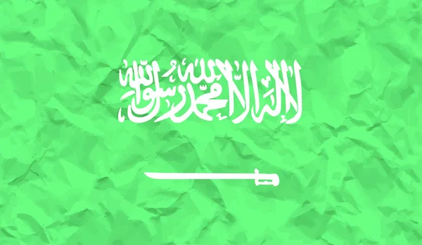 Bendera Arab Saudi Dengan Tekstur Melambaikan Grunge Latar Belakang Vektor - Stok Vektor