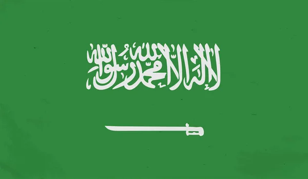 Bendera Arab Saudi Dengan Tekstur Melambaikan Grunge Latar Belakang Vektor - Stok Vektor