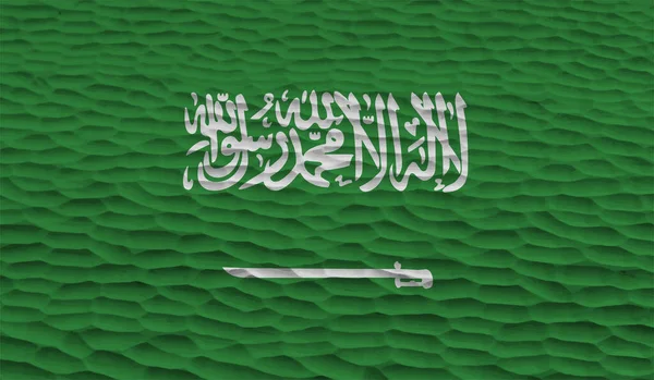 Saudiarabien Flagga Med Viftande Grunge Konsistens Vektor Bakgrund — Stock vektor