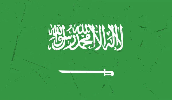 Saudi Arabiens Flagge Mit Wehendem Grunge Vektorhintergrund — Stockvektor