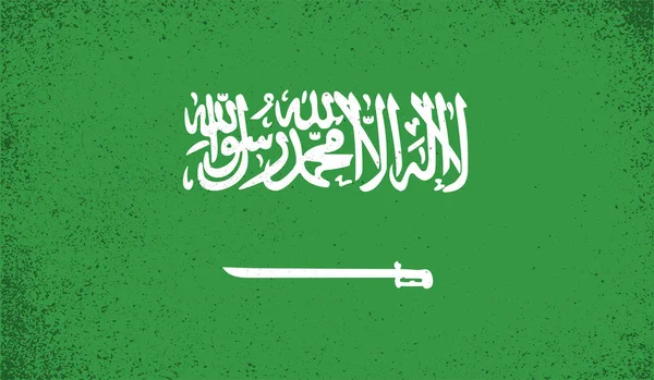 Bendera Arab Saudi Dengan Tekstur Melambaikan Grunge Latar Belakang Vektor - Stok Vektor