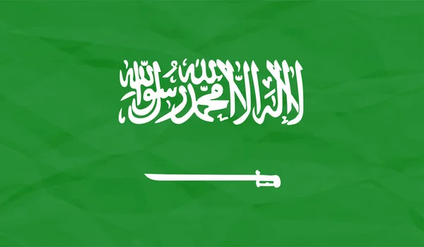 Saudi Arabia Flag Waving Grunge Texture Vector Background — Stock Vector