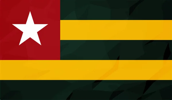 Togo Flagge Mit Wehender Grunge Textur Vektorhintergrund — Stockvektor