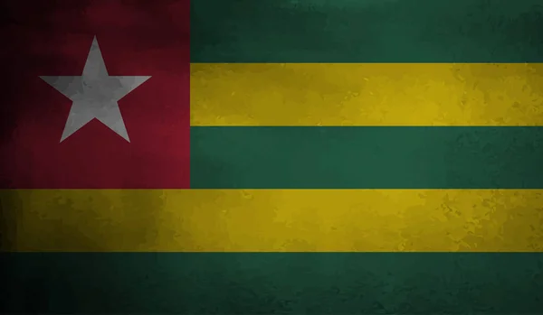 Bandera Togo Con Textura Grunge Ondulante Fondo Vectorial — Archivo Imágenes Vectoriales