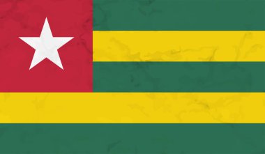 Sallanan grunge desenli Togo bayrağı. Vektör arkaplanı.