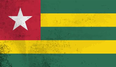 Sallanan grunge desenli Togo bayrağı. Vektör arkaplanı.