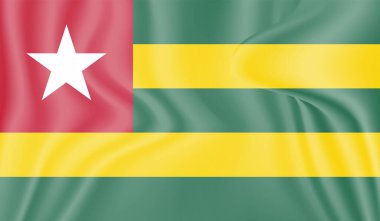 Sallanan grunge desenli Togo bayrağı. Vektör arkaplanı.