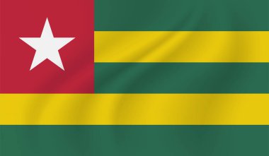 Sallanan grunge desenli Togo bayrağı. Vektör arkaplanı.