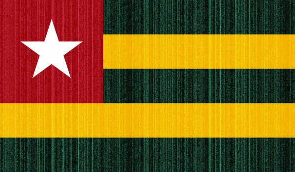 Togo Flag Waving Grunge Texture Vector Background — Stock Vector