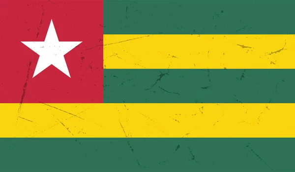 Σημαία Τόγκο Κυματιστή Υφή Grunge Ιστορικό Διανύσματος — Διανυσματικό Αρχείο