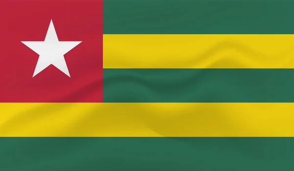 Togo Vlag Met Golvende Grunge Textuur Vectorachtergrond — Stockvector