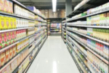 Süpermarket mağaza bulanıklık arka plan