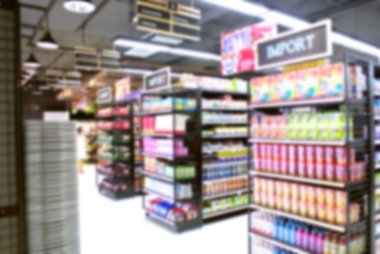 Süpermarket mağaza bulanıklık arka plan