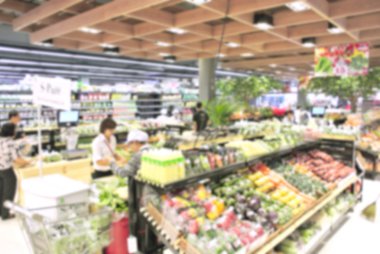 Süpermarket mağaza bulanıklık arka plan