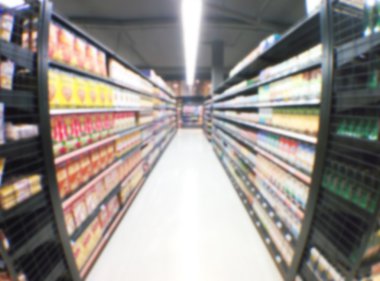 Süpermarket mağaza bulanıklık arka plan