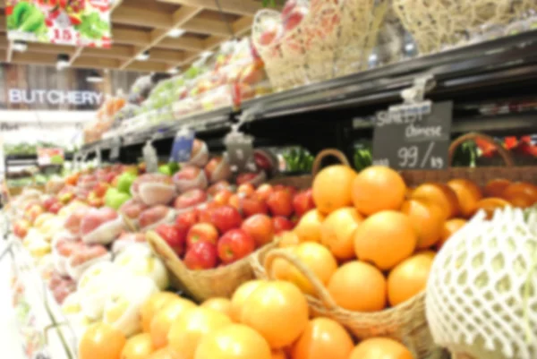 Supermarkt winkel vervagen achtergrond — Stockfoto