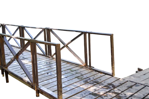 Ponte de madeira isolada — Fotografia de Stock