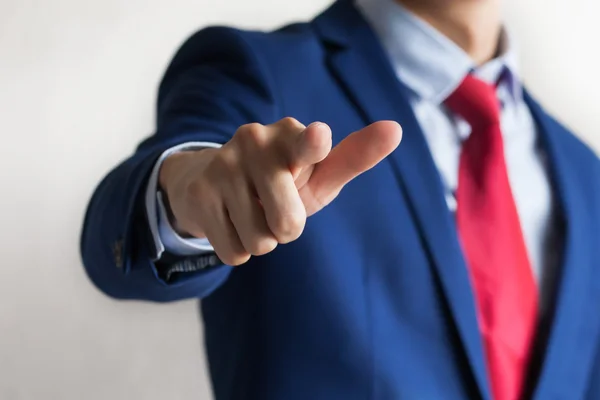 Confident business manager pointing at camera as We Want You gesture - indicates company looking for new employees — Stock Photo, Image