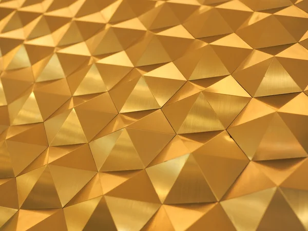 Fondo abstracto geométrico polivinílico bajo amarillo dorado en relieve triangular y estilo polígono — Foto de Stock