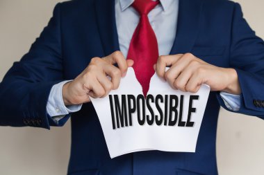 Kağıt ayrı yazılı imkansız yırtılma işadamı