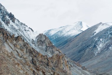 Üst kar rock Dağları peyzaj Leh, Ladakh Hindistan