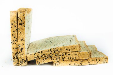 Çeşitli tohum ve Yemen ile taze dilimlenmiş kepekli ekmek