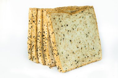 Çeşitli tohum ve Yemen ile taze dilimlenmiş kepekli ekmek