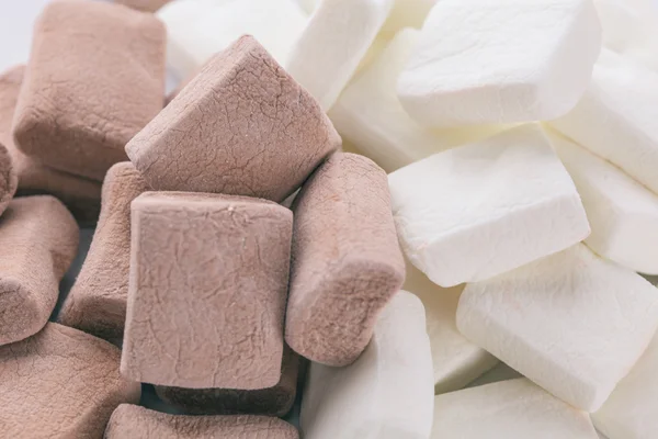 Pilha de chocolate e sabores originais de marshmellows — Fotografia de Stock