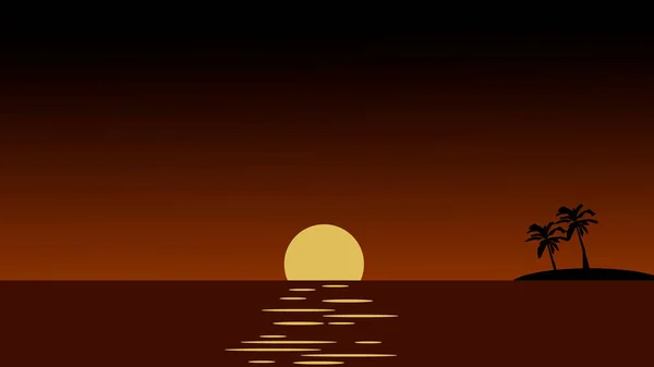 Rahmen mit Palmblättern. Silhouette von Palmzweigen. Sonnenuntergang in den Tropen — Stockfoto