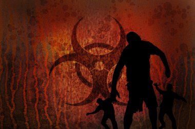 Biohazard rusty zombies clipart