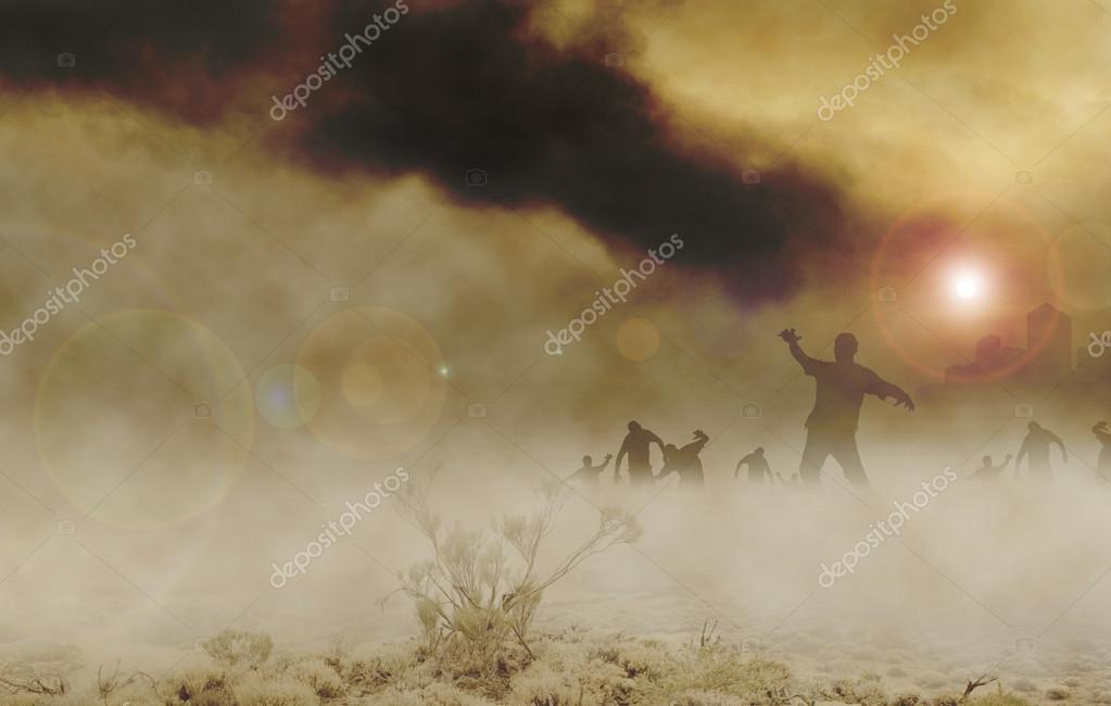 Zombies desert horizontal Stock Photo by ©welburnstuart 63056409