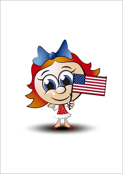 Petite fille Amérique — Image vectorielle