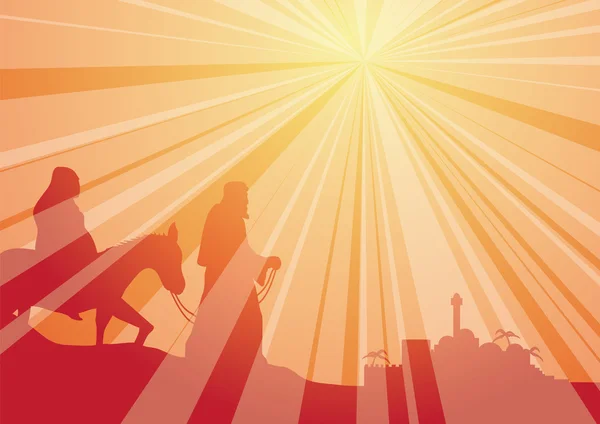 Rays belen mary y Joseph — Vector de stock