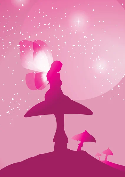 Розовая фея на табуретке — стоковый вектор