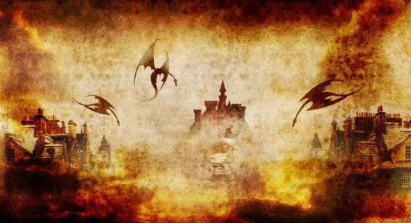 ürkütücü kale ve şehir burning2