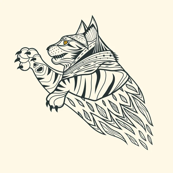 Kedi kaplan zentangle