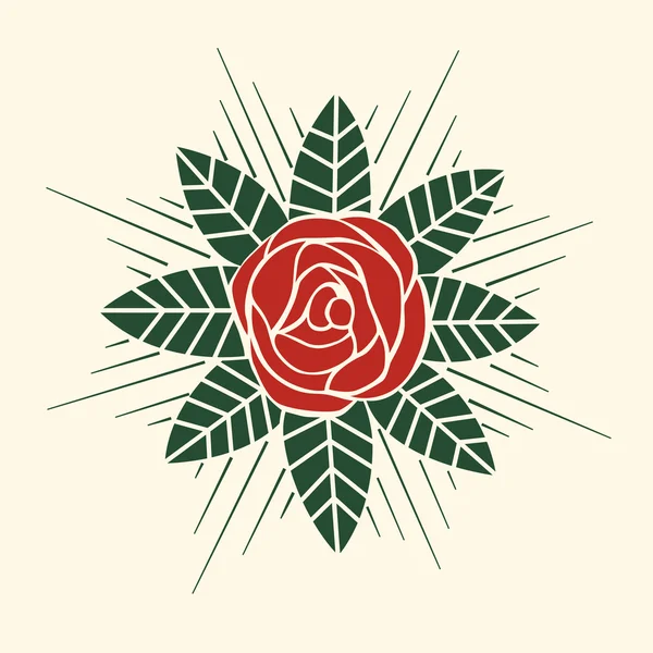 Stilul vectorial Rose — Vector de stoc