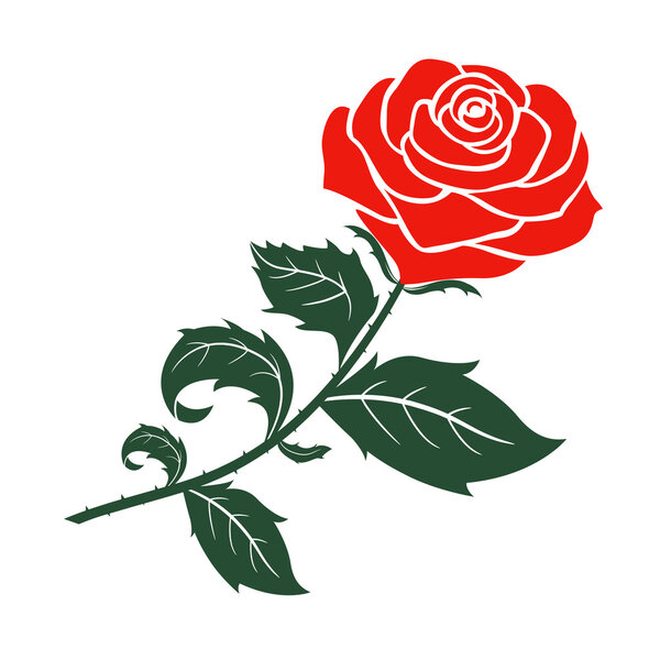 Картина, постер, плакат, фотообои "векторный дизайн красной розы — стоковый вектор", артикул 63360053