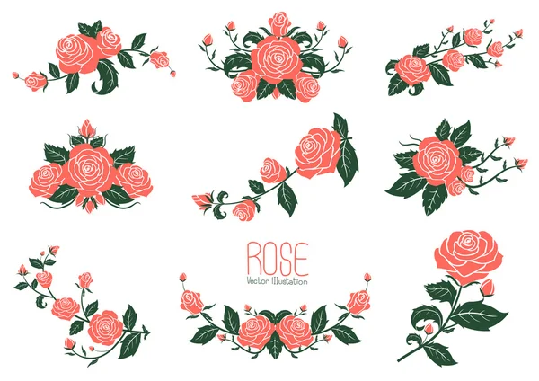 Trandafir roz — Vector de stoc