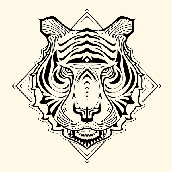 Tiger Zentangle — Stock Vector