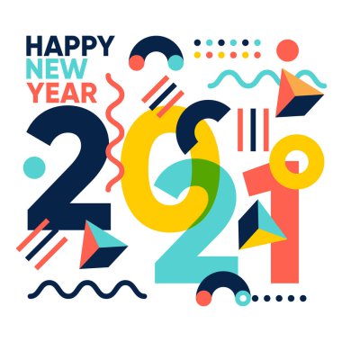 Memphis Biçimli 2021 Renkli Arkaplan 