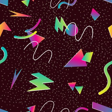 90 'ların Memphis Soyut Desen Gradyan Kusursuz Desen Tasarımı 