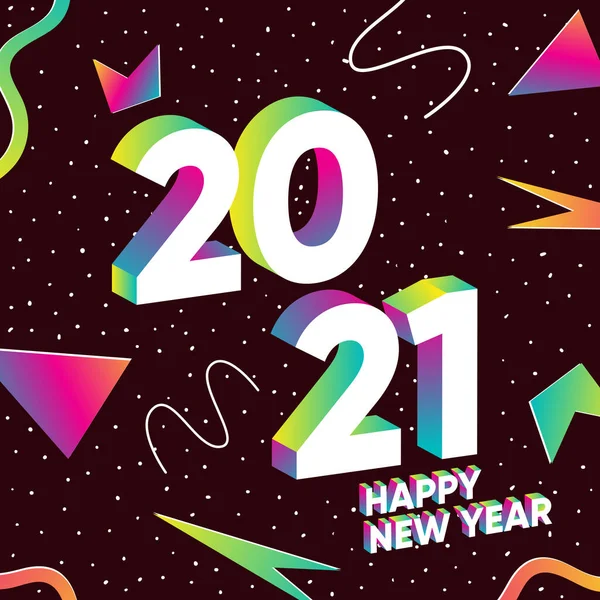 90 'ların Memphis Retro Stili Geçmişiyle Mutlu Yeni Yıl 2021 