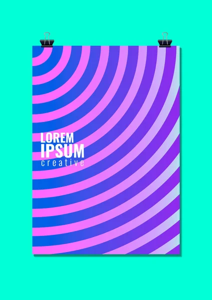 Soyut Geometrik Çizgiler Poster İllüstrasyon Şablonu Tasarımı 