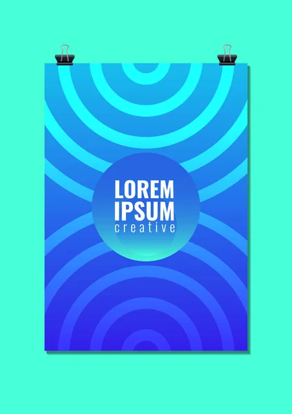 Soyut Geometrik Çizgiler Poster İllüstrasyon Şablonu Tasarımı 