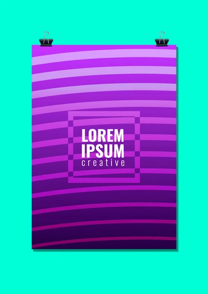 Soyut Geometrik Çizgiler Poster İllüstrasyon Şablonu Tasarımı 