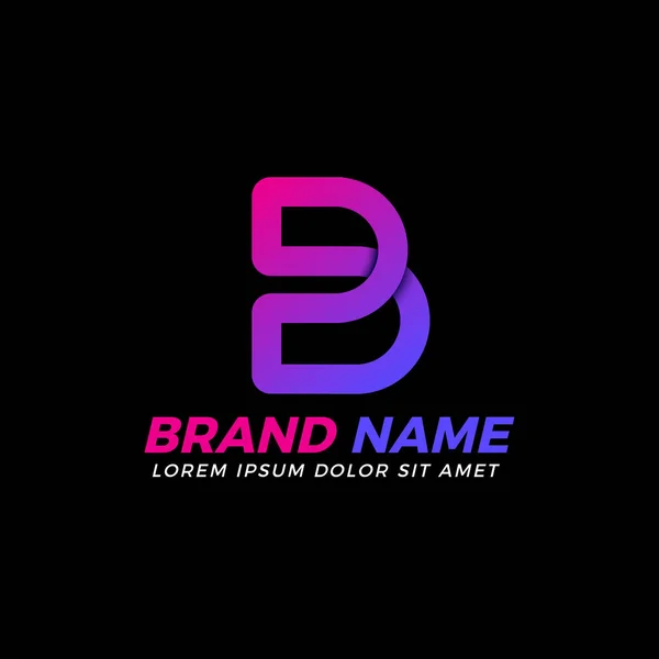 Gradyan Renkli Soyut B ve Sonsuz Harf Logosu Tasarımı 